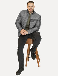 Jaqueta Ellus Masculina Nylon Bomber Gominhos Cinza