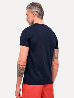 Camiseta Tommy Hilfiger Masculina Brand Love Small Logo Azul Marinho