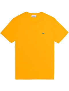 Camiseta Lacoste Masculina Classic Pima Cotton Logo Amarela
