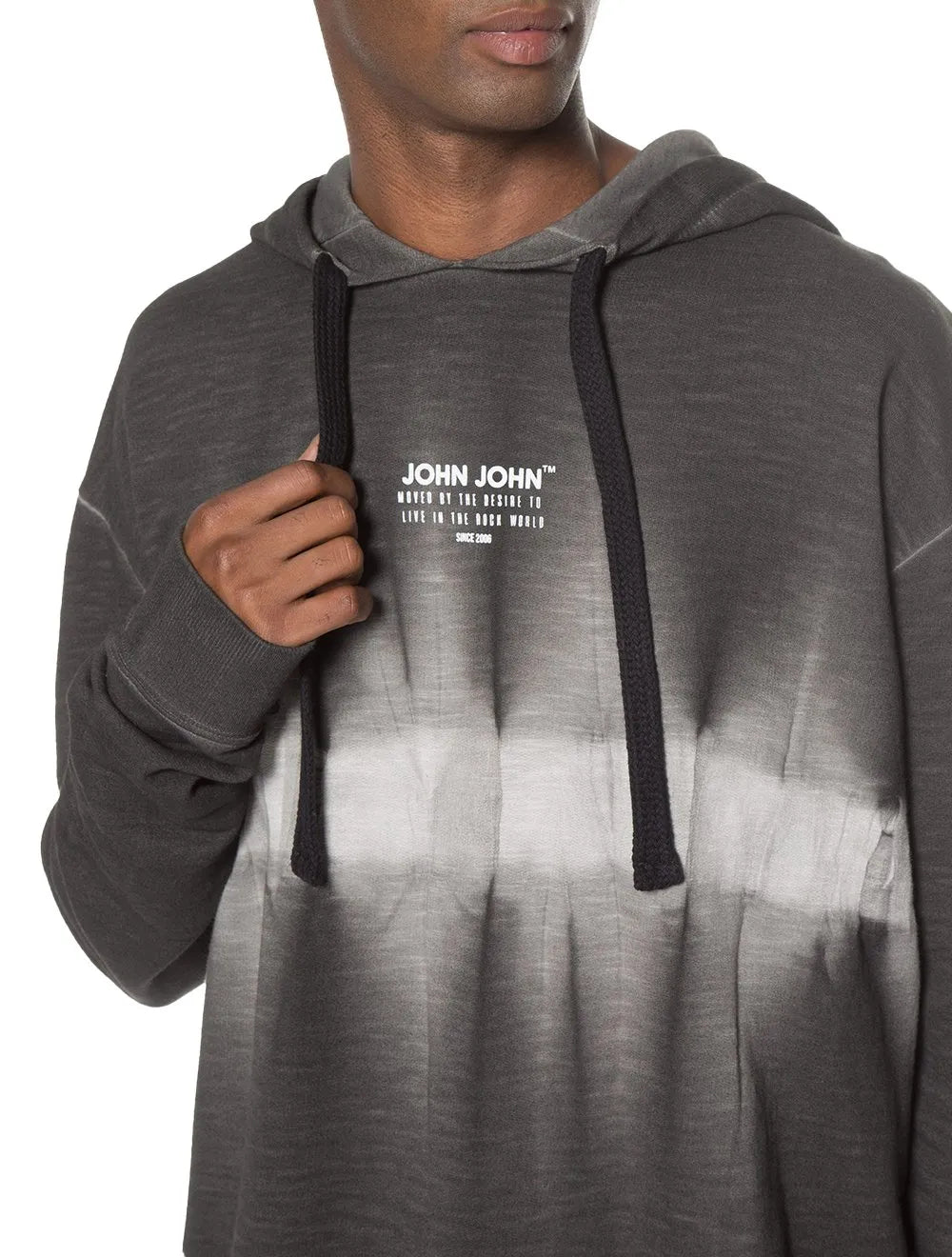 Moletom John John Masculino Hoodie By Desire Tie-Dye Cinza Médio