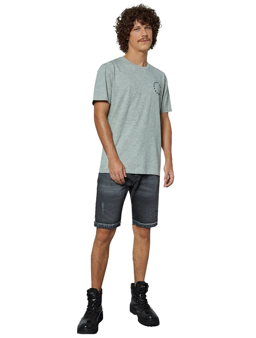 Camiseta John John Masculina Relaxed Sound Of Freedom Cinza Mescla
