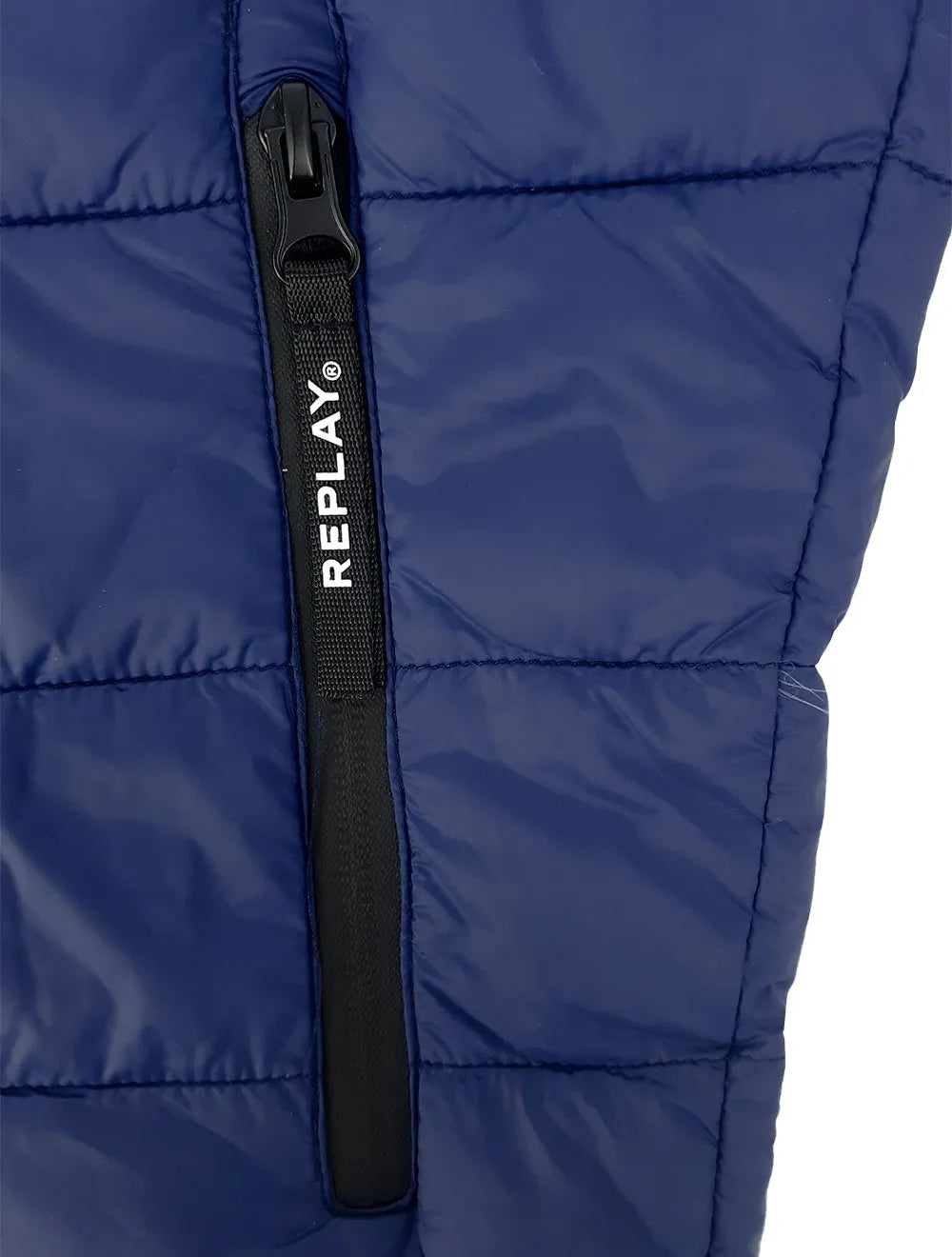 Jaqueta Replay Masculina Nylon Matelassê Azul Escuro