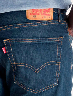 Calça Levis Jeans Masculina 505 Regular Stretch Greenish Washed Médio