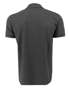 Polo Guess Masculina Piquet Tag Logo Chumbo Mescla