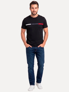 Camiseta Tommy Hilfiger Masculina Chest Insert Logo Preta