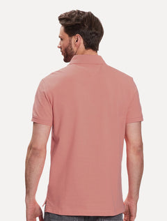 Polo Tommy Hilfiger Masculina Slim Piquet 1985 Rosé