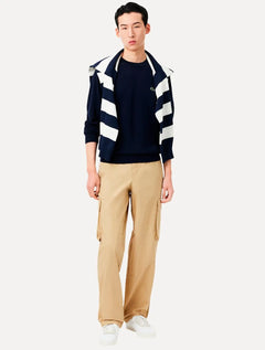 Suéter Lacoste Masculino Regular Fit Gola Redonda Logo Azul Marinho