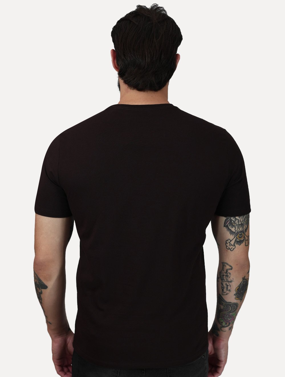 Camiseta Calvin Klein Jeans Masculina Logo Leather Center Marrom