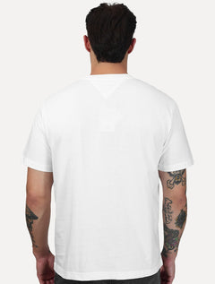 Camiseta Tommy Hilfiger Masculina Regular Shadow Global Stripe Branca