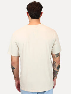 Camiseta Tommy Jeans Masculina Regular Jersey C-Neck Flag Areia