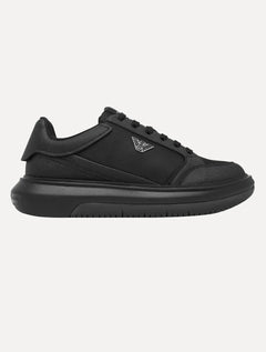 Tênis Empório Armani Masculino Logo Águia Metálico Preto