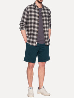 Bermuda John John Masculina Moletom New Basic Azul Petróleo