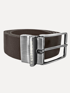 Cinto Dudalina Masculino Couro Dupla Face Grain Marrom Café