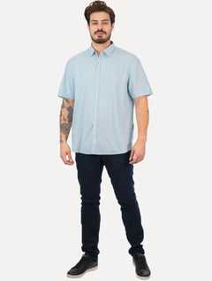 Camisa Aramis Masculina Regular Fio a Fio Azul Claro