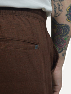 Short Reserva Masculino Casual Linho Rustic Marrom