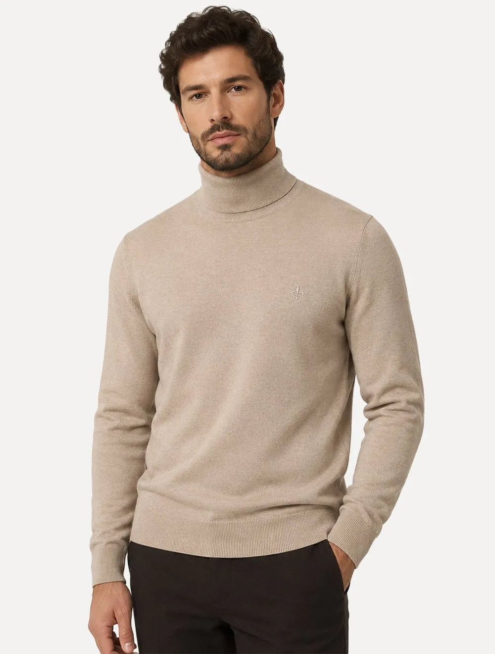 Blusa Dudalina Masculina Tricot Cacharel Cotton Cáqui Médio