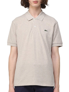 Polo Lacoste Masculina Classic Fit Mescla Areia