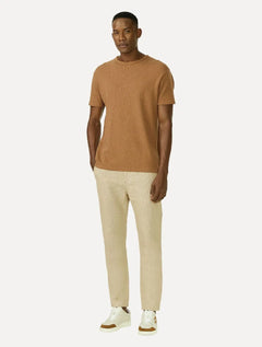 Calça Foxton Masculina Linho Nice Listrada Cáqui