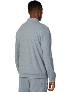 Blusa Dudalina Masculina Malha Flex Meio Ziper Cinza Mescla