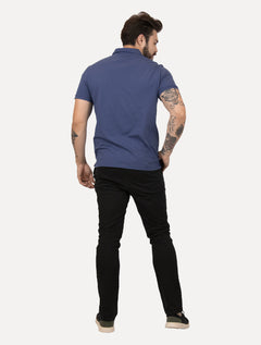 Polo Dudalina Piquet Essentials Cotton Basica Modal Azul Escuro