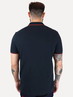 Polo Tommy Hilfiger Masculina Regular Holiday Crest Azul Marinho