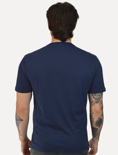 Camiseta Guess Masculina Classic Logo Embossed Azul Marinho