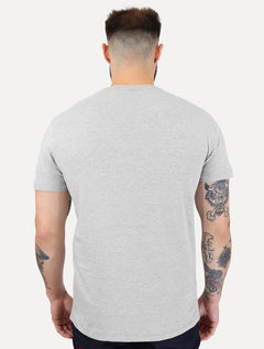 Camiseta Colcci Masculina Slim Back To Basics Orange Logo Cinza Mescla