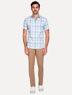 Calça Dudalina Masculina Sarja Slim Faca Soft Touch Cáqui