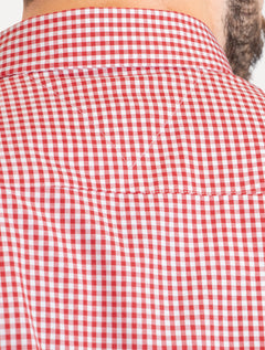 Camisa Tommy Hilfiger Masculina Xadrez Gingham Branca/Vermelha