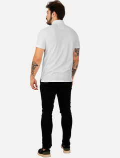 Polo Dudalina Masculina Piquet Comfort Pima Branca
