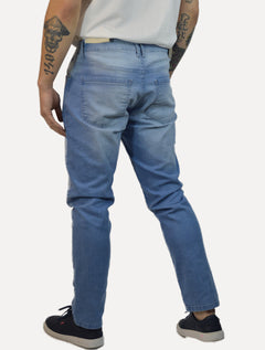 Calça Dudalina Jeans Masculina Slim Classica Five Pockets Azul Claro