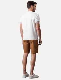 Camiseta Calvin Klein Masculina Punho Logo Branca