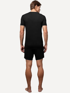 Pijama Calvin Klein Short Curto Modal Light CK Logo Grande Preto