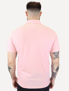 Polo Tommy Hilfiger Masculina Piquet Regular Placket Rosa