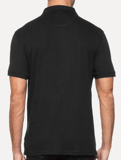 Polo Calvin Klein Masculina Regular Básica Interlock Liquid Touch Preta