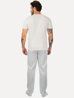 Pijama Calvin Klein Calça 1996 Fashion Stripe Off / Azul Claro