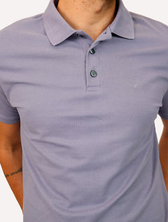 Polo Ellus Masculina Piquet Classic Easa Blue Vintage Azul