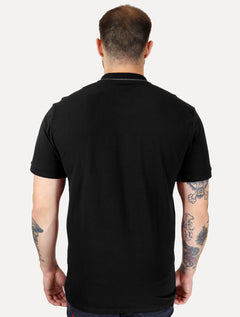 Polo Guess Masculina Piquet Silk Linear Grey Friso Preta