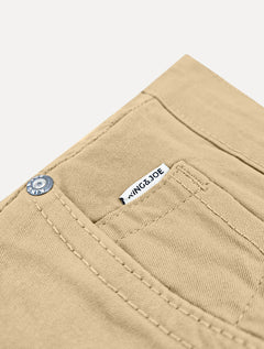 Calça King & Joe Sarja Masculina Slim Grey Tag Cáqui