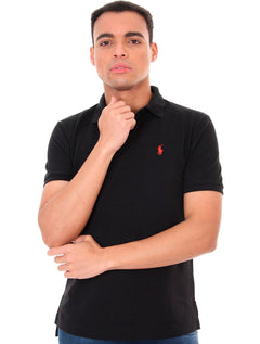 Polo Ralph Lauren Masculina Custom Fit Red Logo Preta