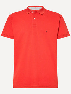Polo Tommy Hilfiger Masculina Regular Piquet 1985 Light Button Vermelho Escarlate