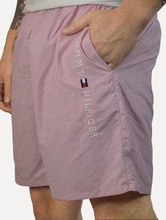 Short Tommy Hilfiger Masculino Swimwear Drawstring Logo Rosa
