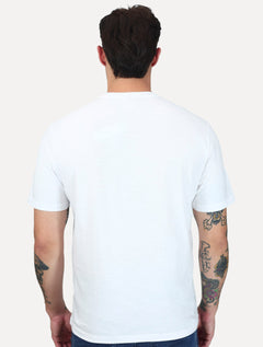 Camiseta Calvin Klein Masculina Flame Front Logo Branca