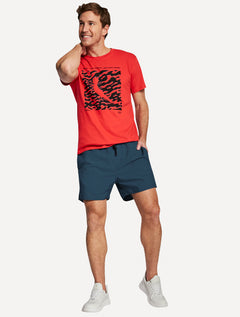 Short Reserva D'Água Beachwear Liso Tag Lateral Azul Marinho