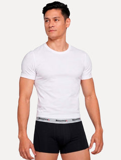 Cueca Reserva Masculina Boxer Basic Logo Preta Pack 2UN