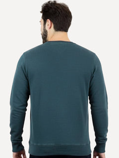 Moletom Tommy Jeans Masculino Regular Varsity Luxe Azul Pertróleo