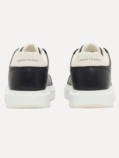 Tênis Armani Exchange Masculino Sneakers Low Pipe Off-White Preto