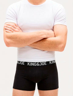 Cueca King & Joe Boxer Lisa Logo Preta Pack 2UN