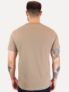 Camiseta Tommy Hilfiger Masculina Linear Flag Graphic Marrom Claro