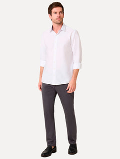 Camisa Dudalina Masculina Slim Tricoline Lisa Branca